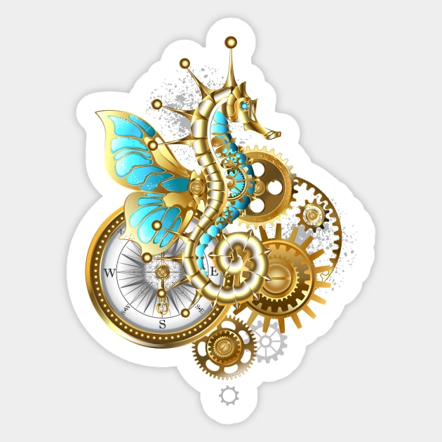 Mechanical Seahorse Sticker by Blackmoon9
